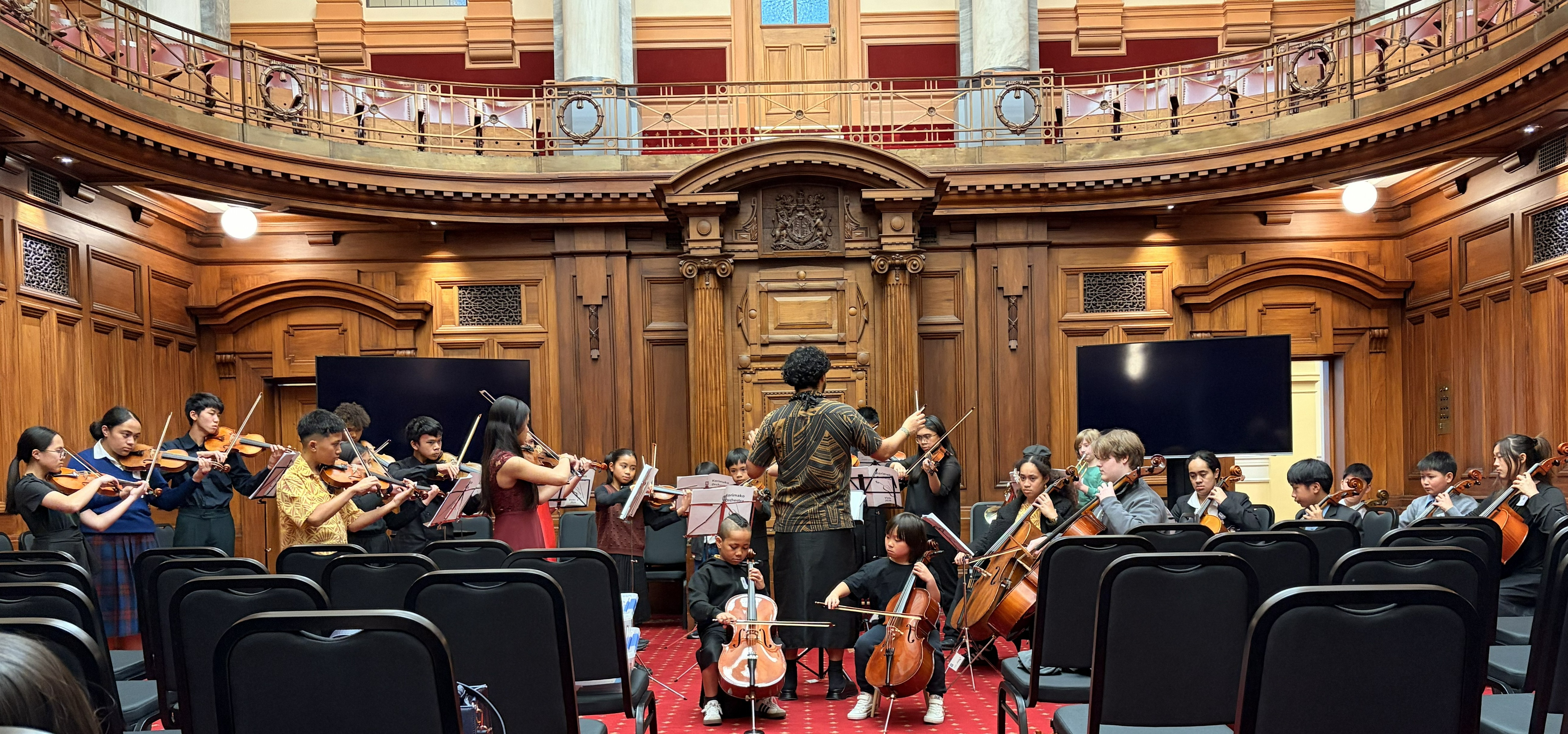 Younger musicians rehearsing at LCC